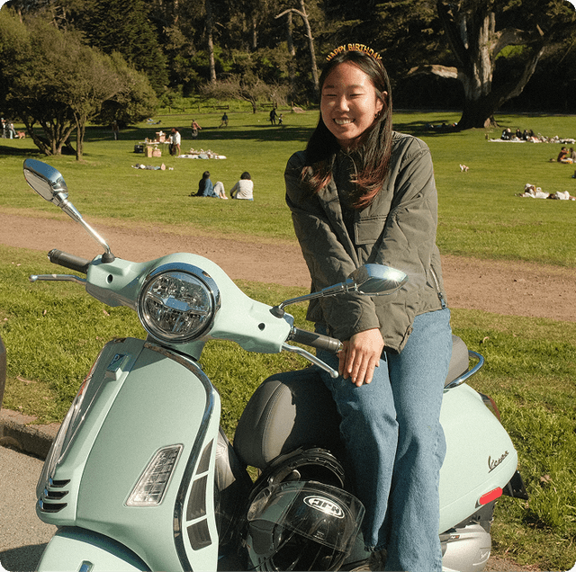 not my moped, but I'm on it!