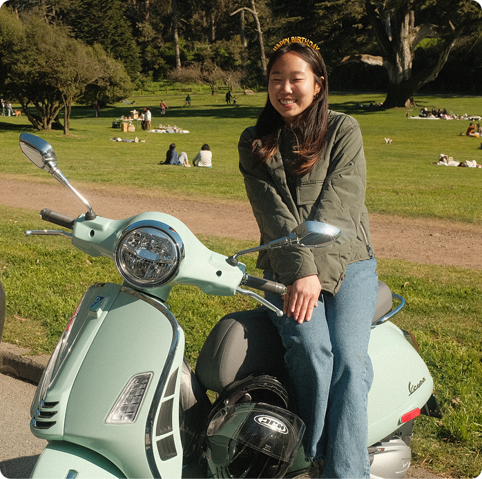 not my moped, but I'm on it!